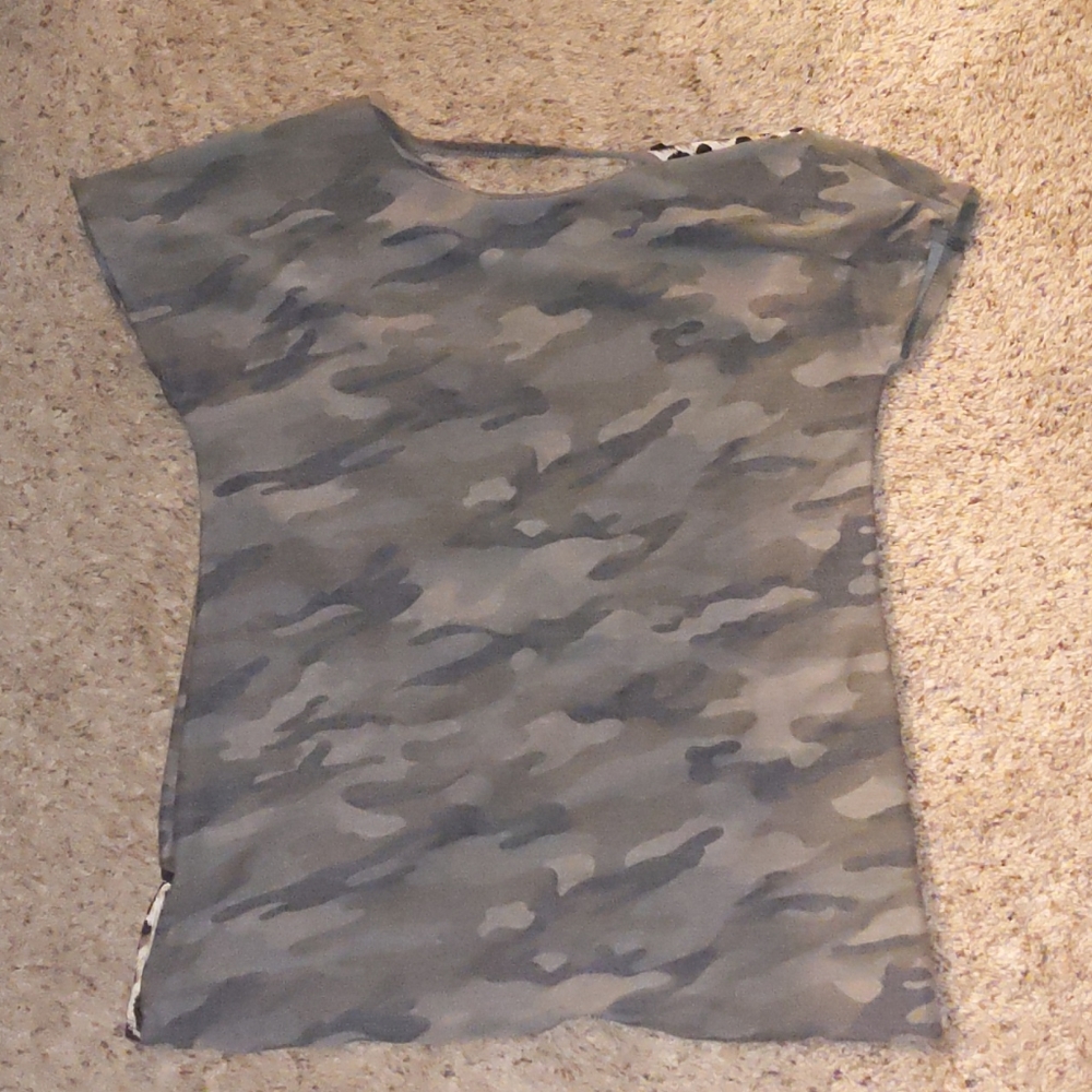 Camo and leopard Boutique Top